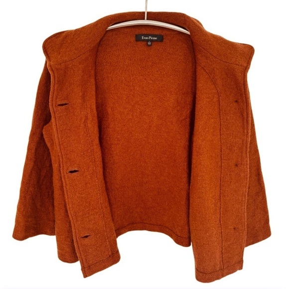 EVAN-PICONE RUST RED 100% WOOL BLAZER SWEATER, WOMENS SIZE L - Picture 5 of 10